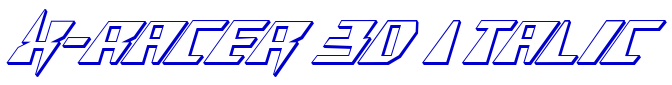 X-Racer 3D Italic Schriftart